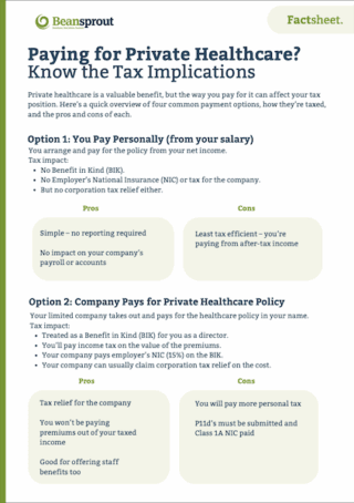 preview of paying for private healthcare tax implications