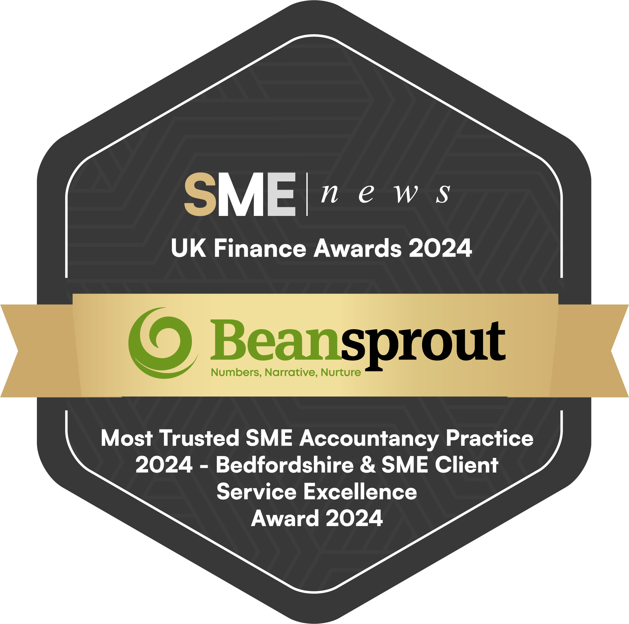 Beansprout was awarded Most Trusted SME Accountancy Practice 2024 - Bedfordshire & SME Client Service Excellence Award 2024